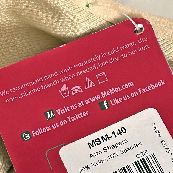 MeMoi Slim Me Long Sleeve Arm Shapers Slimmers Shapewear Size Q2/6 Queen 2X NWT - Picture 4 of 5